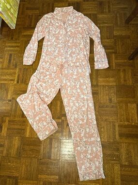Papinelle Women's M Soft Kate PJ Full Length Pants & Shirt Pajama Set $139 Pink